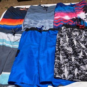 Lot (6) Boys Swim Trunks Sz L, 14/16 Adidas, etc.